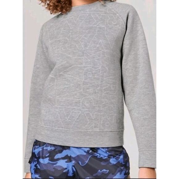 Ivy Park Quilted Gray Crewneck Sweatshirt Size Medium - Picture 1 of 7
